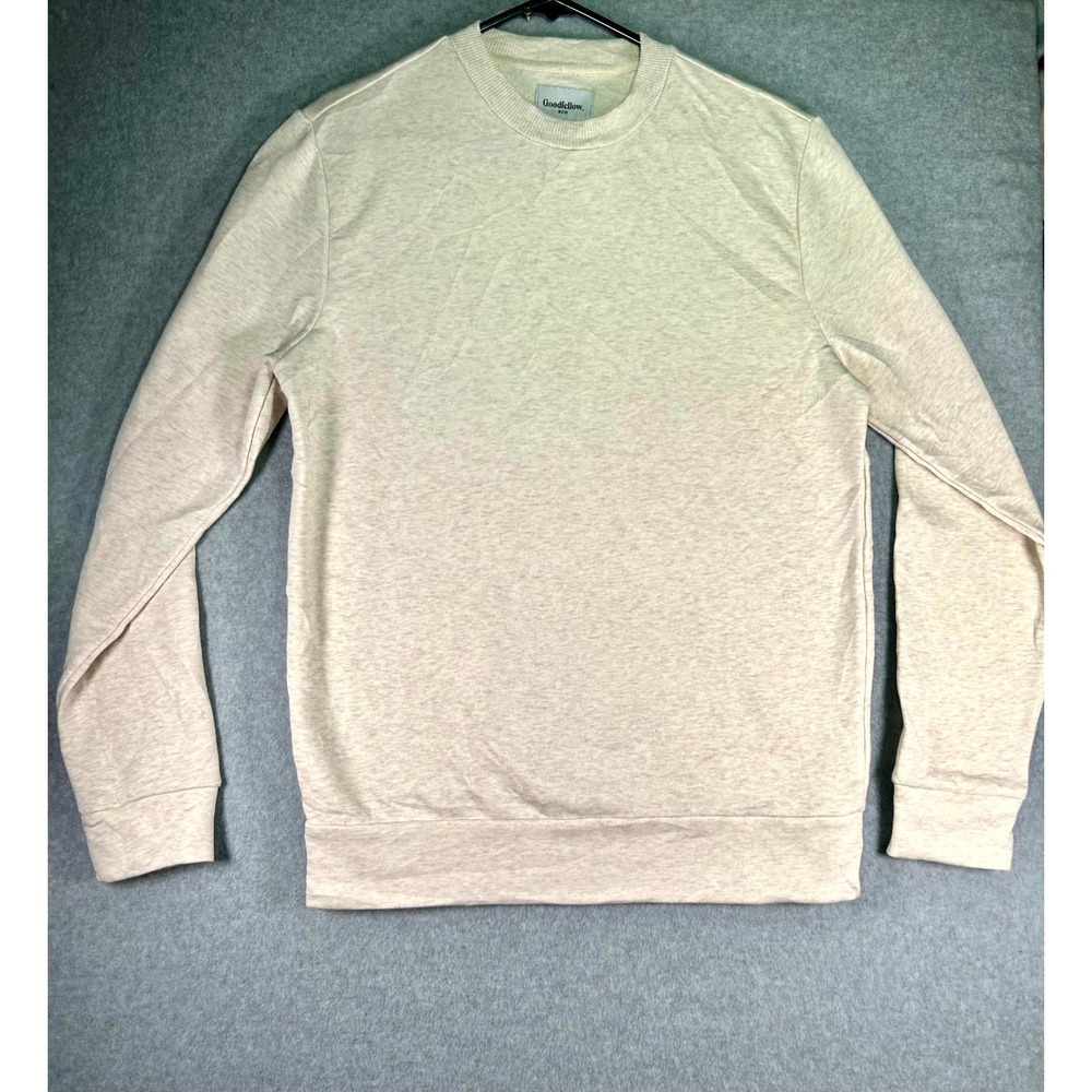 Goodfellow & Co Sweatshirt Men's Small Beige Fleece Lined Long Sleeve Crew Neck
